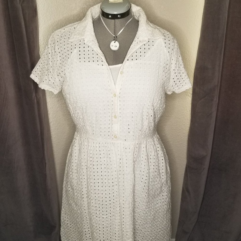 White Sailor Style Lined (tank dress) Dress